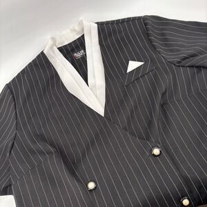 Womens 3X Black Pinstripe Short Sleeve Blazer Skirt Academia 
 Wednesday Addams
